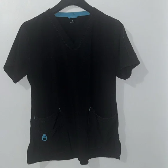 Carhartt Force Stretch Cross-Flex Black Scrub Top size Large - Picture 4 of 8